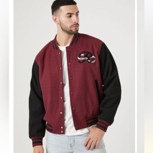 *New** Embroidered cowboy Letterman Jacket Size:M